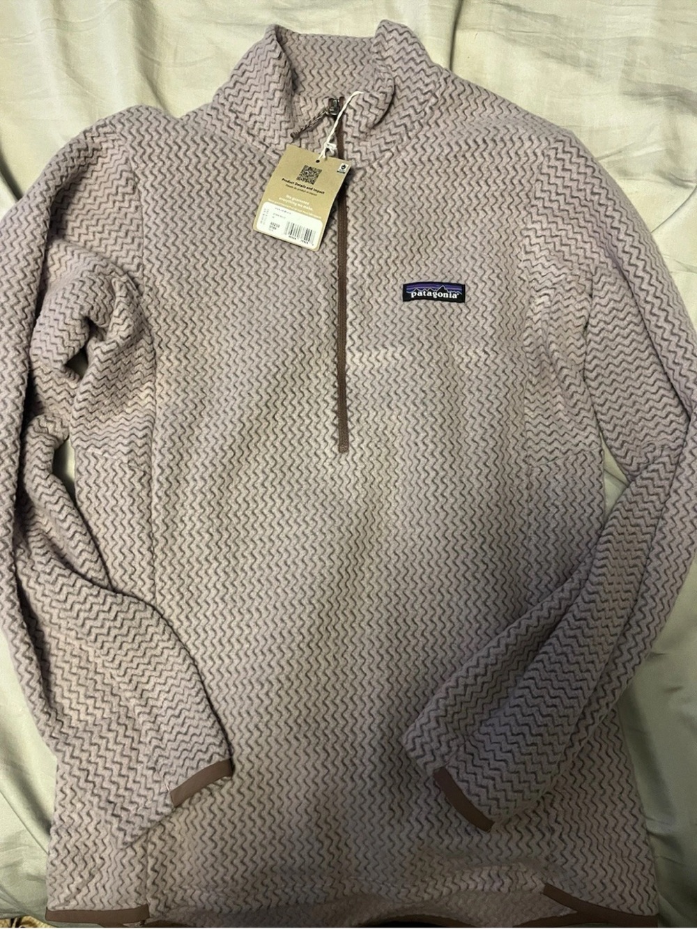 Patagonia Light R1 air zip Mauve Half-Zip Fleece Pullover